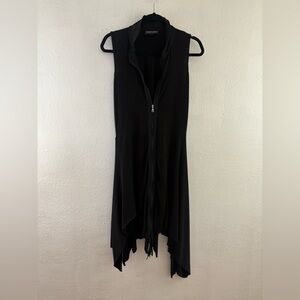 Kokomarina Black Textured zip up asymmetrical sleeveless dress size M